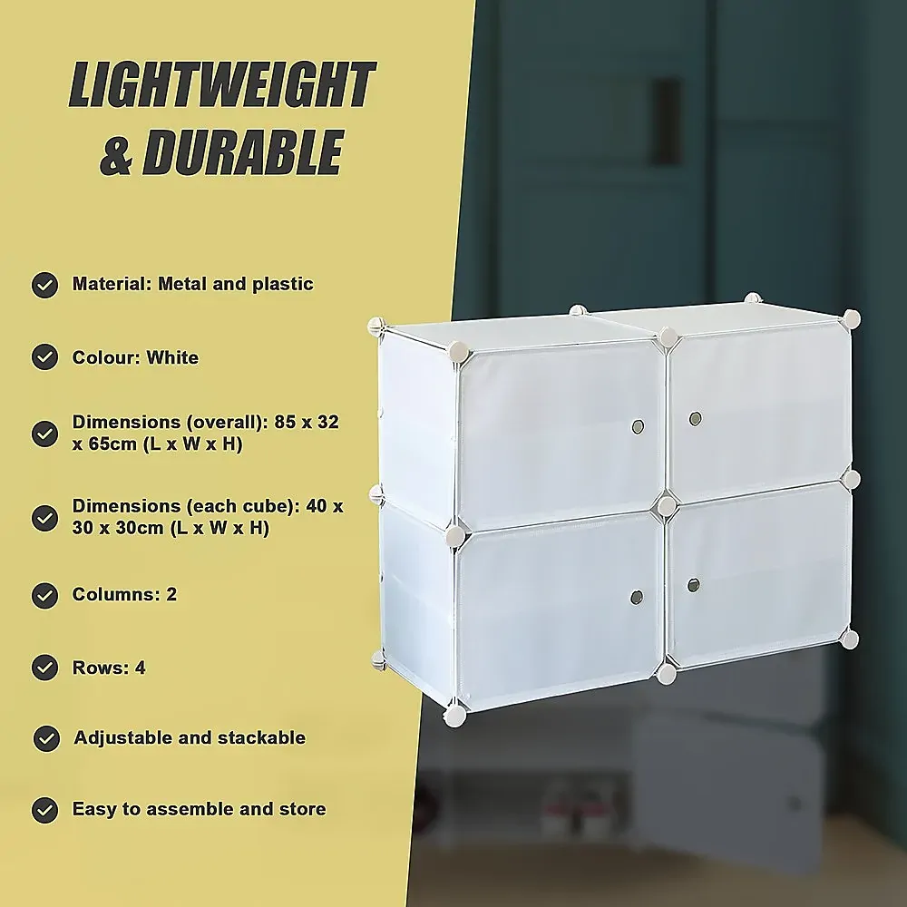 White Cube DIY Shoe Cabinet Rack Storage Portable Stackable Organiser Stand. Price