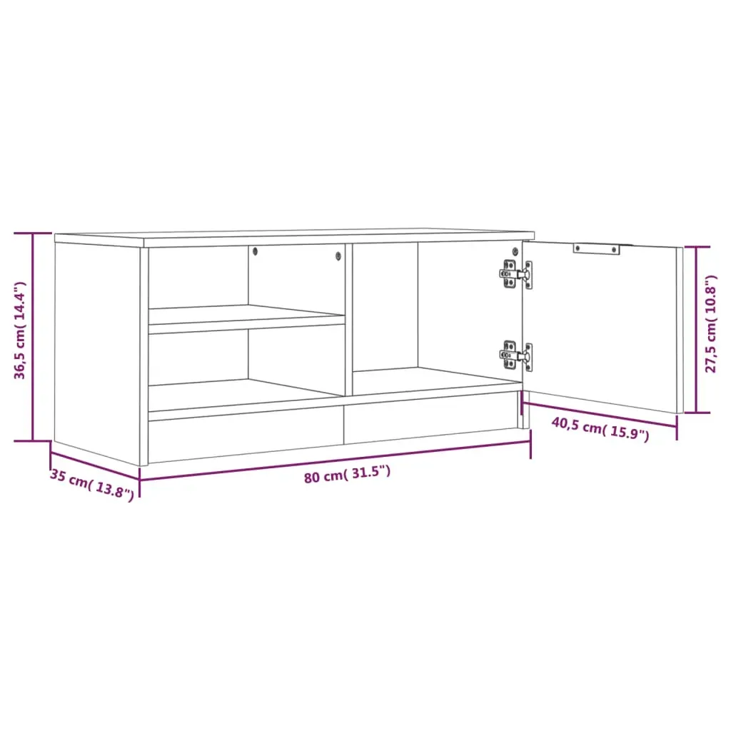 Bloomingdale TV Cabinet 80x35x36.5 cm Engineered Wood Price