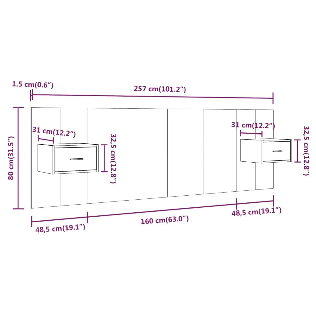 Bed Headboard with Cabinets Engineered Wood Price