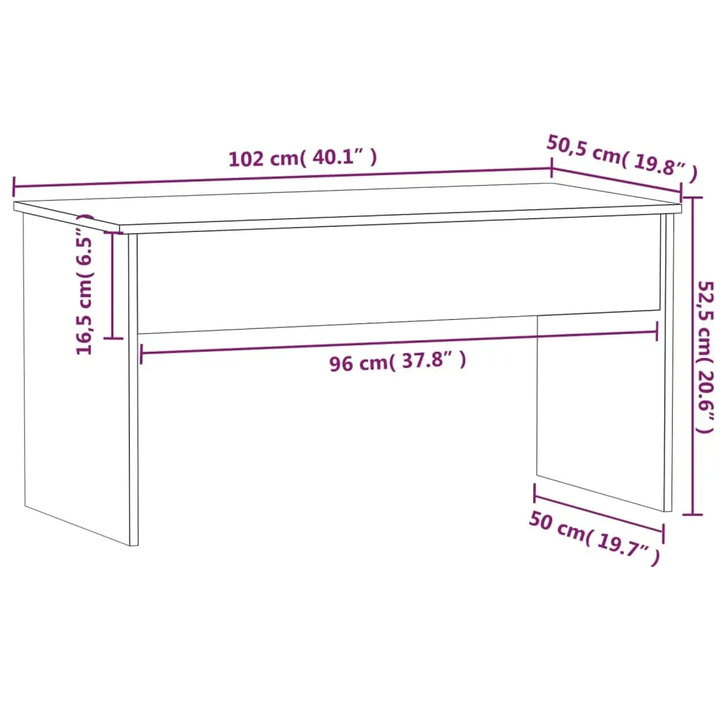 Coffee Table 102x50.5x52.5 cm Engineered Wood Price
