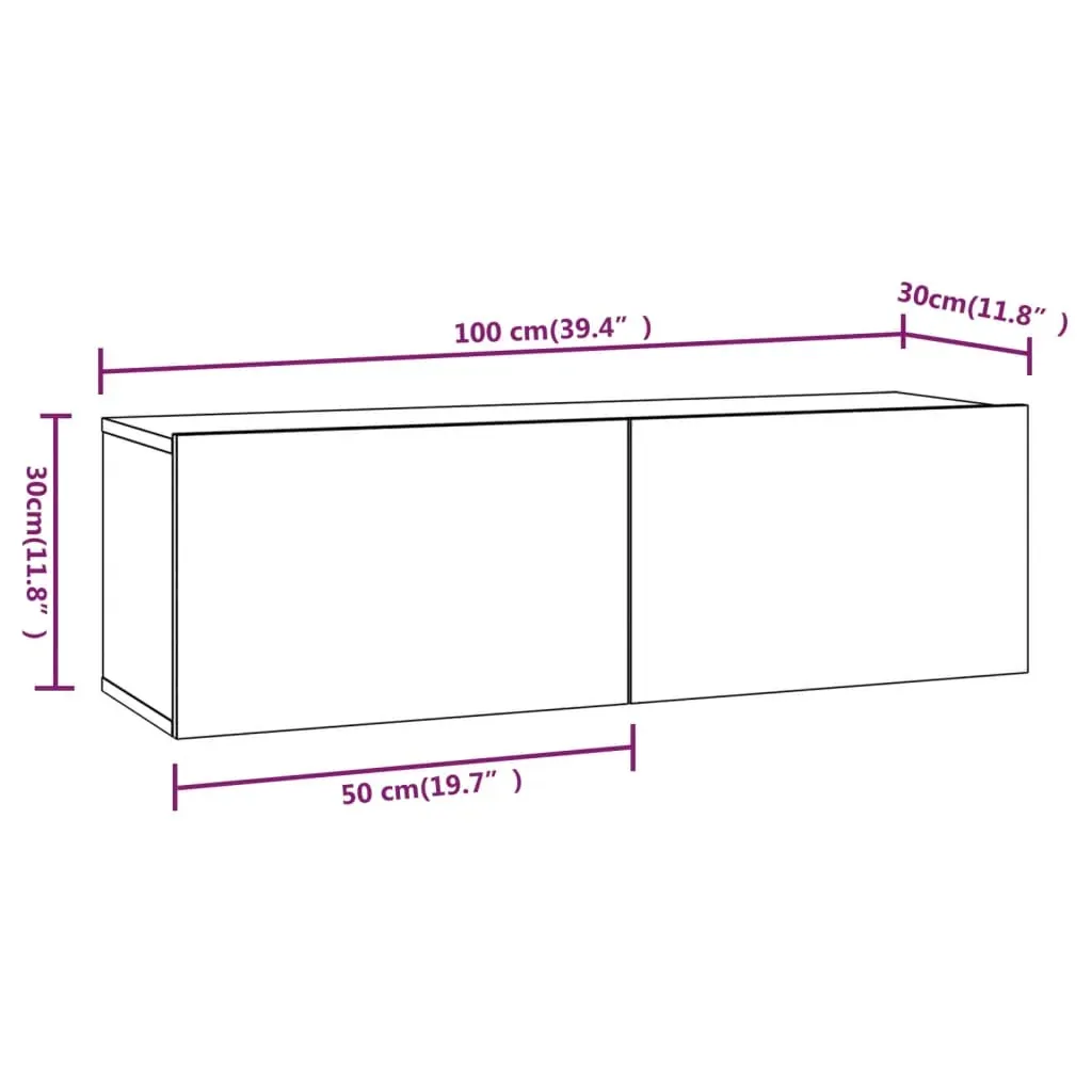 Waconia Wall TV Cabinets 2 pcs 100x30x30 cm Engineered Wood Price