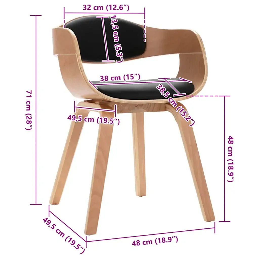 Dining Chairs Bent Wood and Faux Leather Price