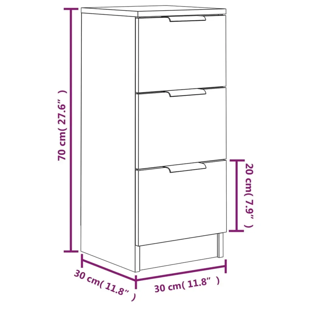Sideboards 2 pcs 30x30x70 cm Engineered Wood Price