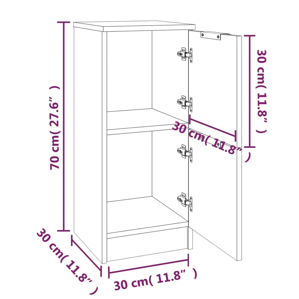 Sideboards 2 pcs 30x30x70 cm Engineered Wood Price