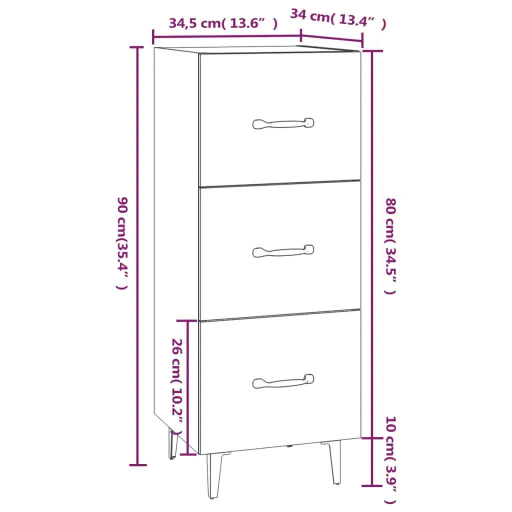 Sideboard 34.5x34x90 cm Engineered Wood Price