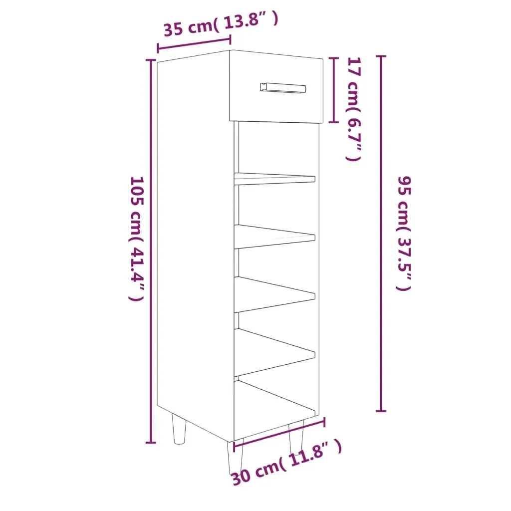 Shoe Cabinet 30x35x105 cm Engineered Wood Price