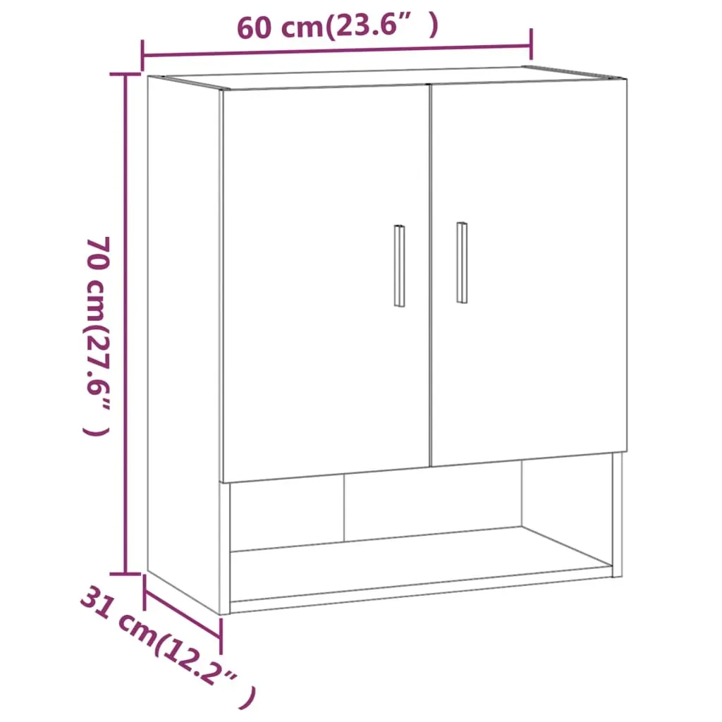 Wall Cabinet 60x31x70 cm Engineered Wood Price