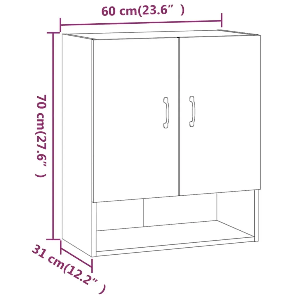 Wall Cabinet 60x31x70 cm Engineered Wood Price