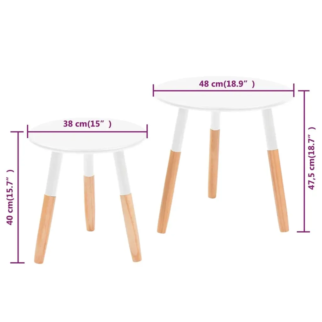 Vestavia Side Table Set 2 Pieces Solid Pinewood Price