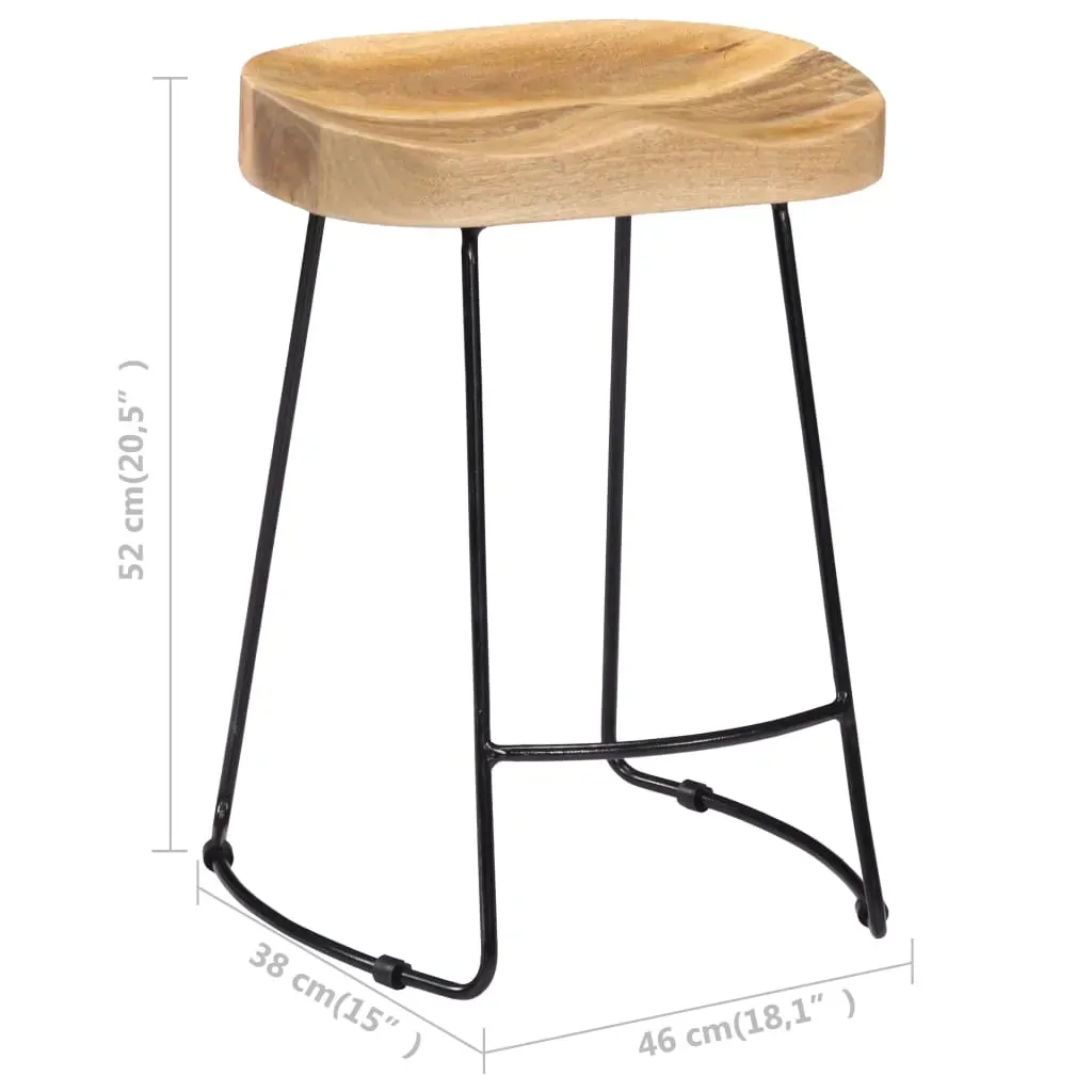 Gavin Bar Stools 2 pcs Solid Mango Wood Price