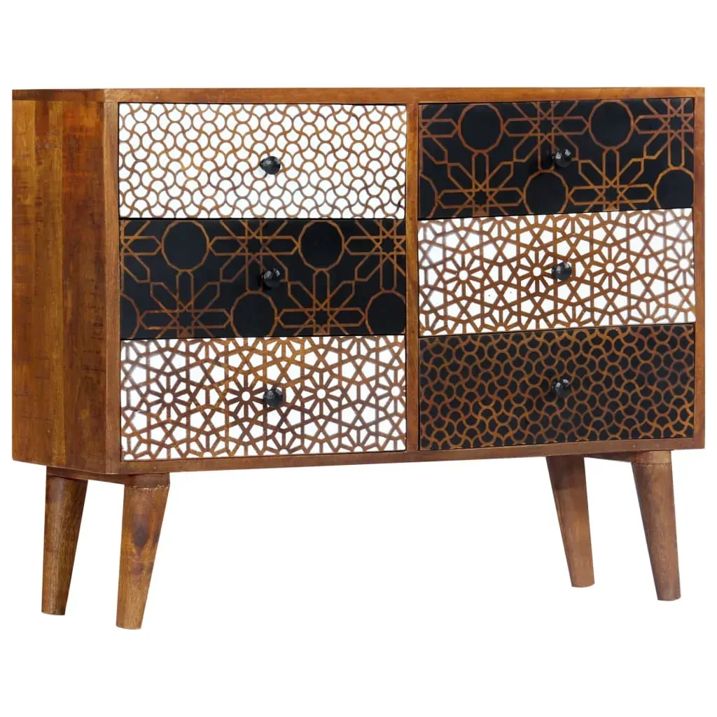 Sideboard with Printed Pattern Solid Mango Wood Price