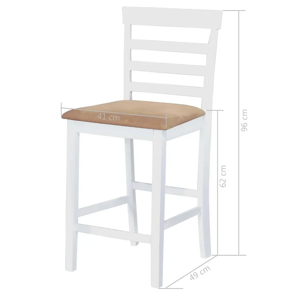 White Wooden Bar Table and 4 Bar Chairs Set Price