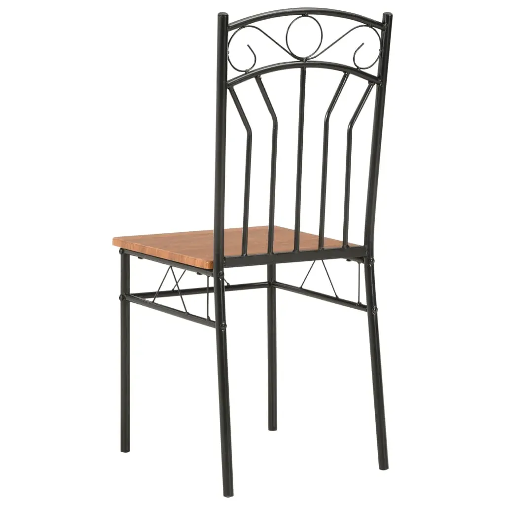 Dining Set MDF and Steel Brown Price