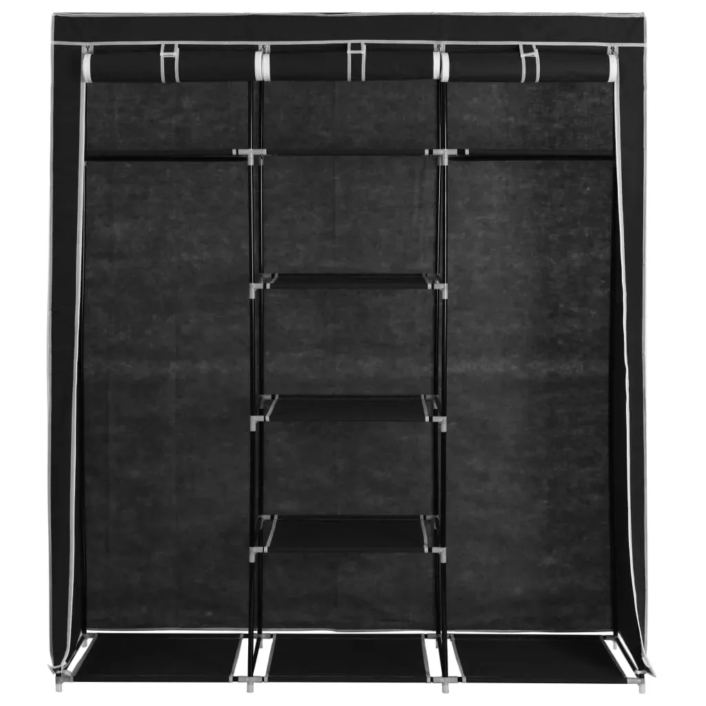 Wardrobe with Compartments and Rods 150x45x175 cm Fabric Price