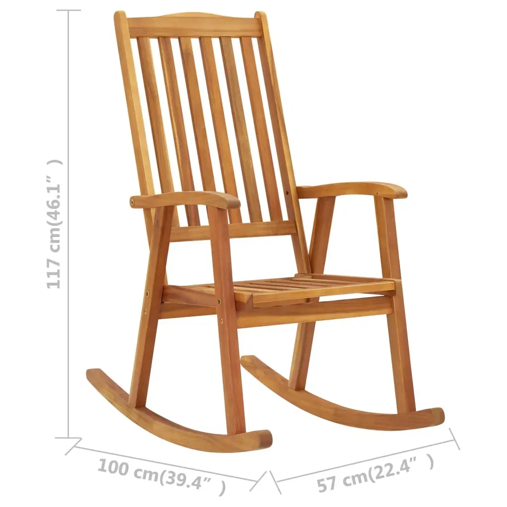 Rocking Chair with Cushions Solid Acacia Wood Price