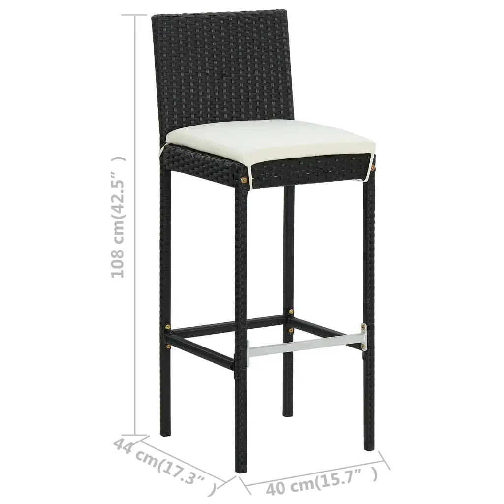 5 Piece Garden Bar Set with Cushions Poly Rattan Price