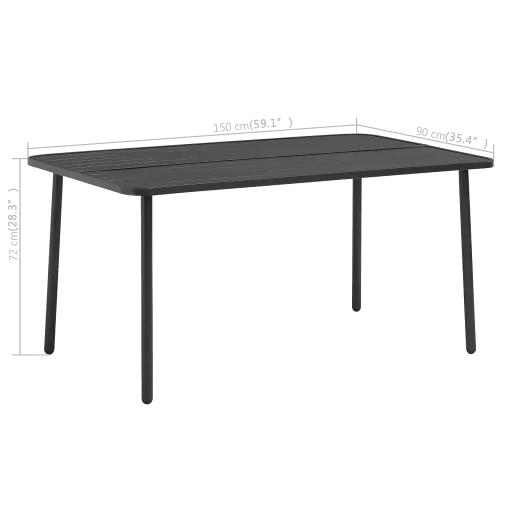 Garden Dining Set Steel Dark Grey Price