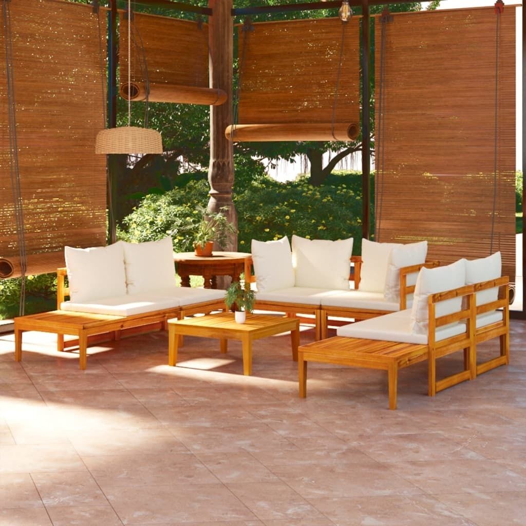 Garden Lounge Set with Cushions Acacia Wood Price