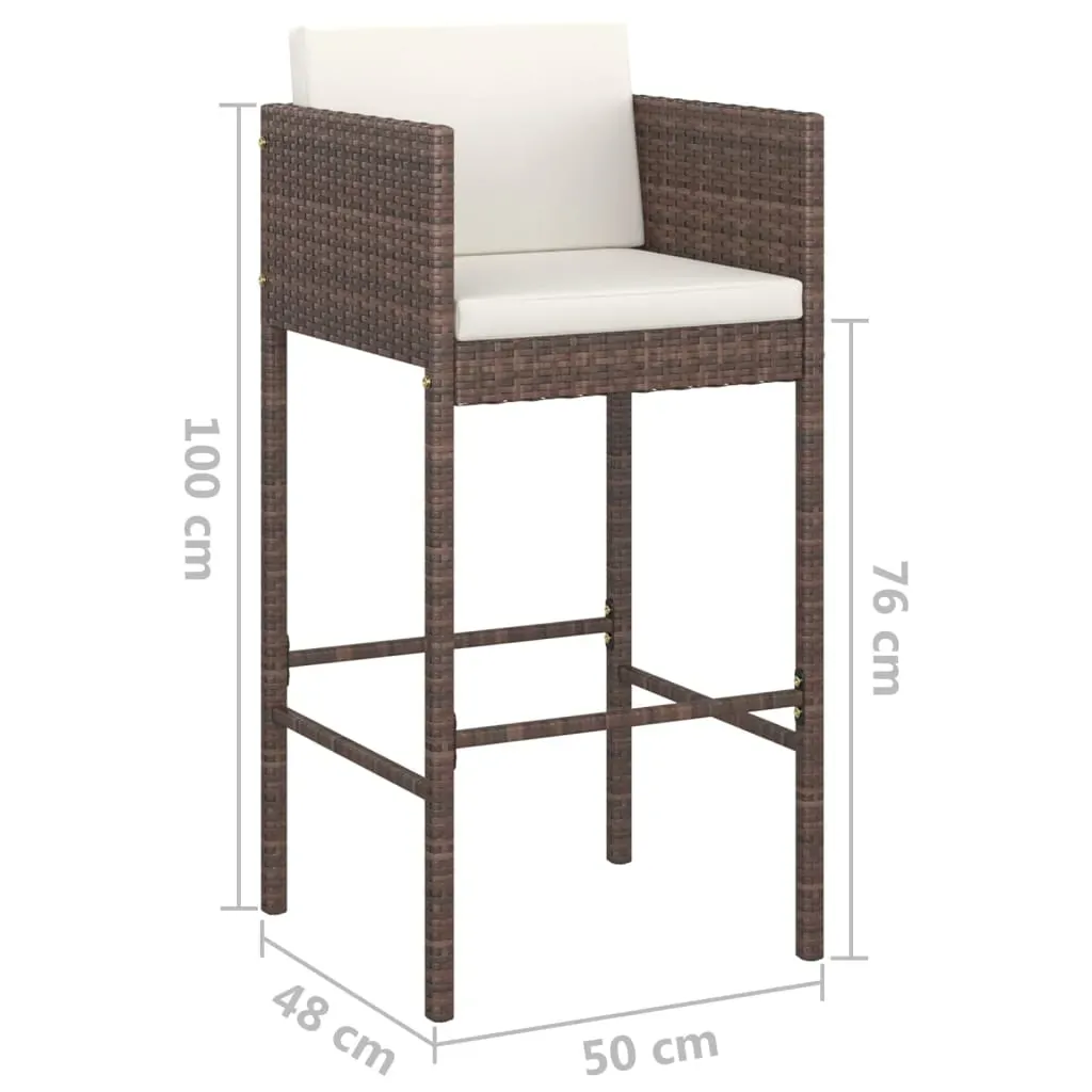 Garden Bar Set with Cushions Poly Rattan Price