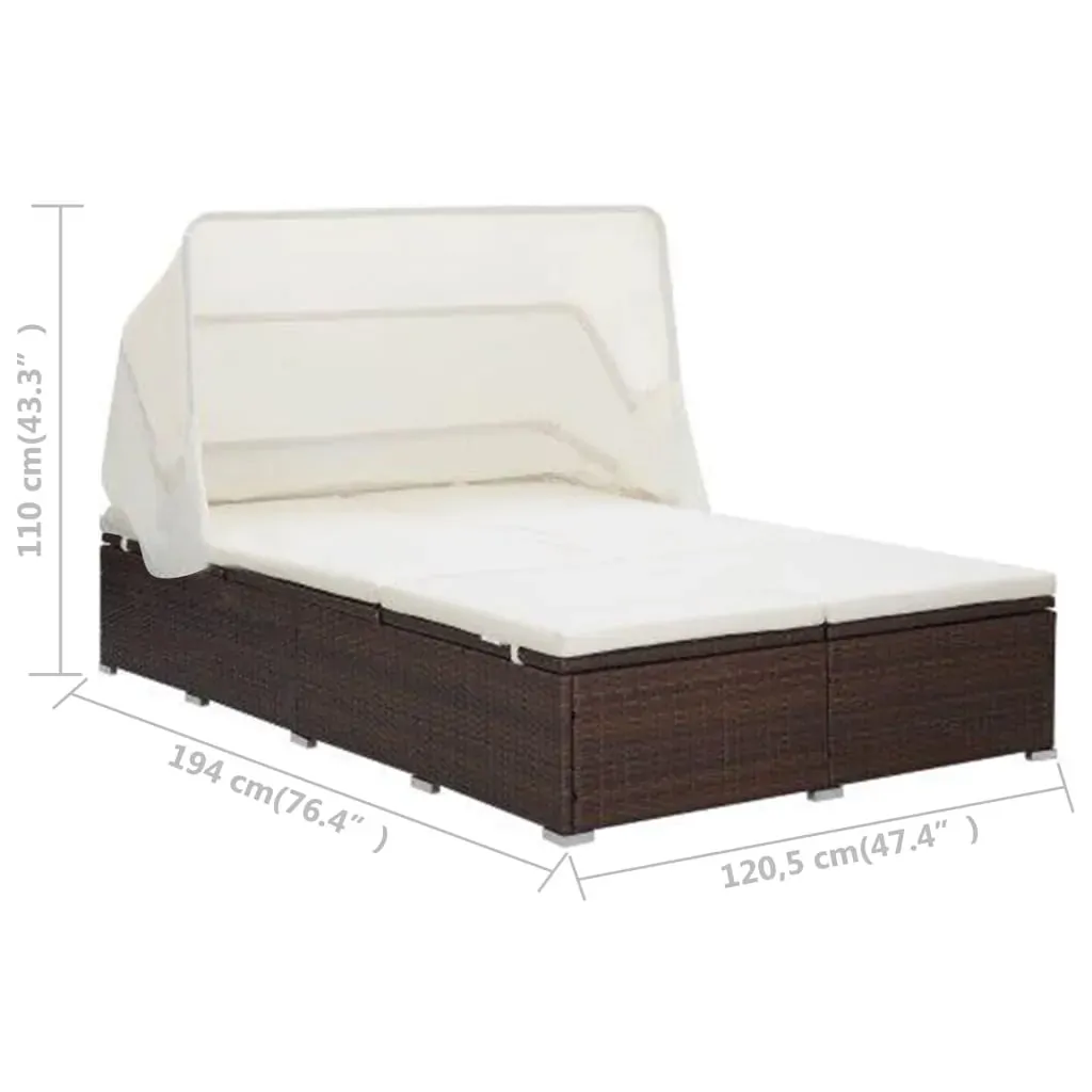 2-Person Sunbed with Cushion Poly Rattan Price