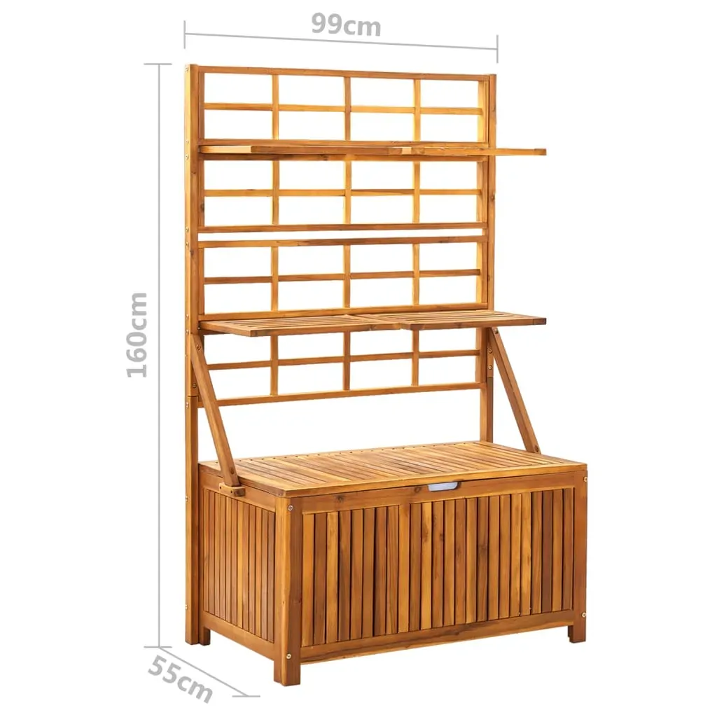 Storage Box with Trellis 99x55x160 cm Solid Acacia Wood Price