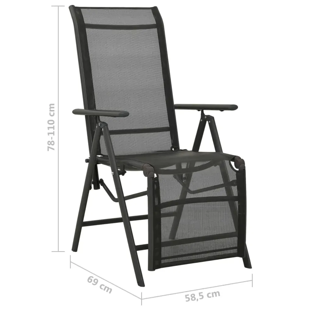 Reclining Garden Chairs 2pcs Textilene and Aluminium Price