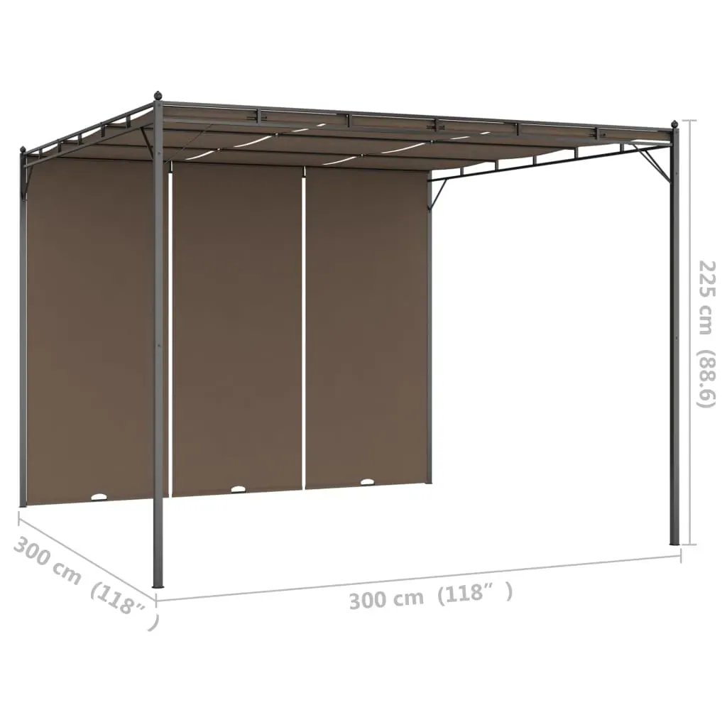 Garden Gazebo with Side Curtain Taupe Price