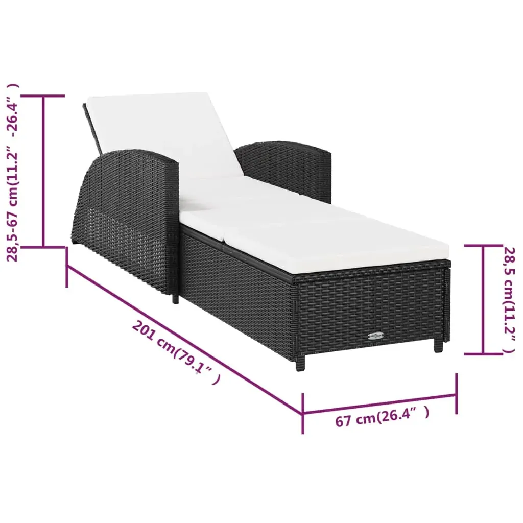 Sun Lounger with Cushion Poly Rattan Price
