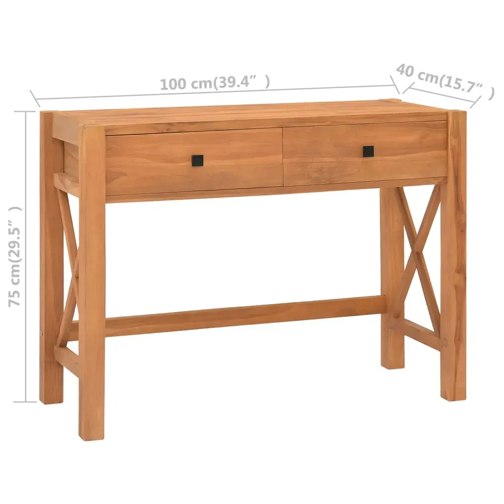 Desk with 2 Drawers Recycled Teak Wood Price