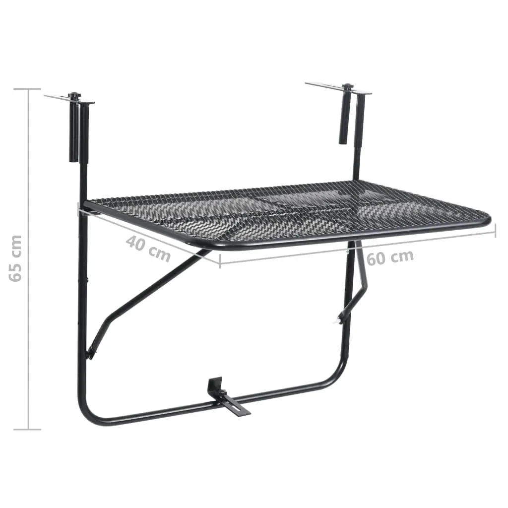 Balcony Table Black 60x40 cm Steel Price
