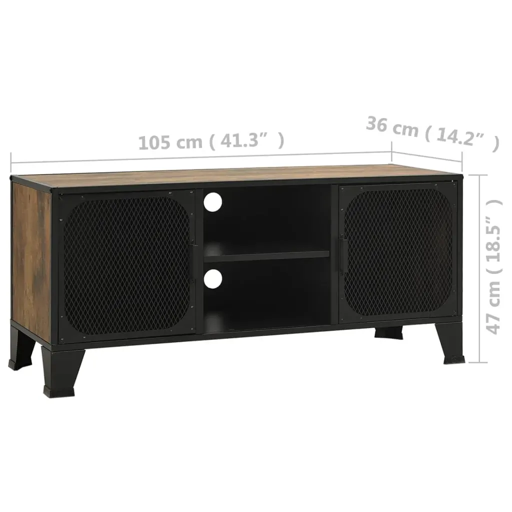 Pontefract TV Cabinet Rustic 105x36x47 cm Metal and MDF Price