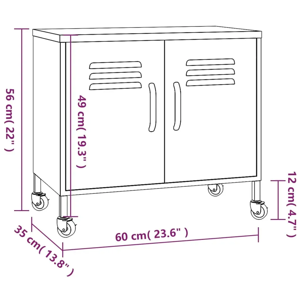 Storage Cabinet 60x35x56 cm Steel Price