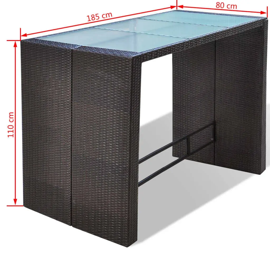 7 Piece Garden Bar Set with Cushions Poly Rattan Price