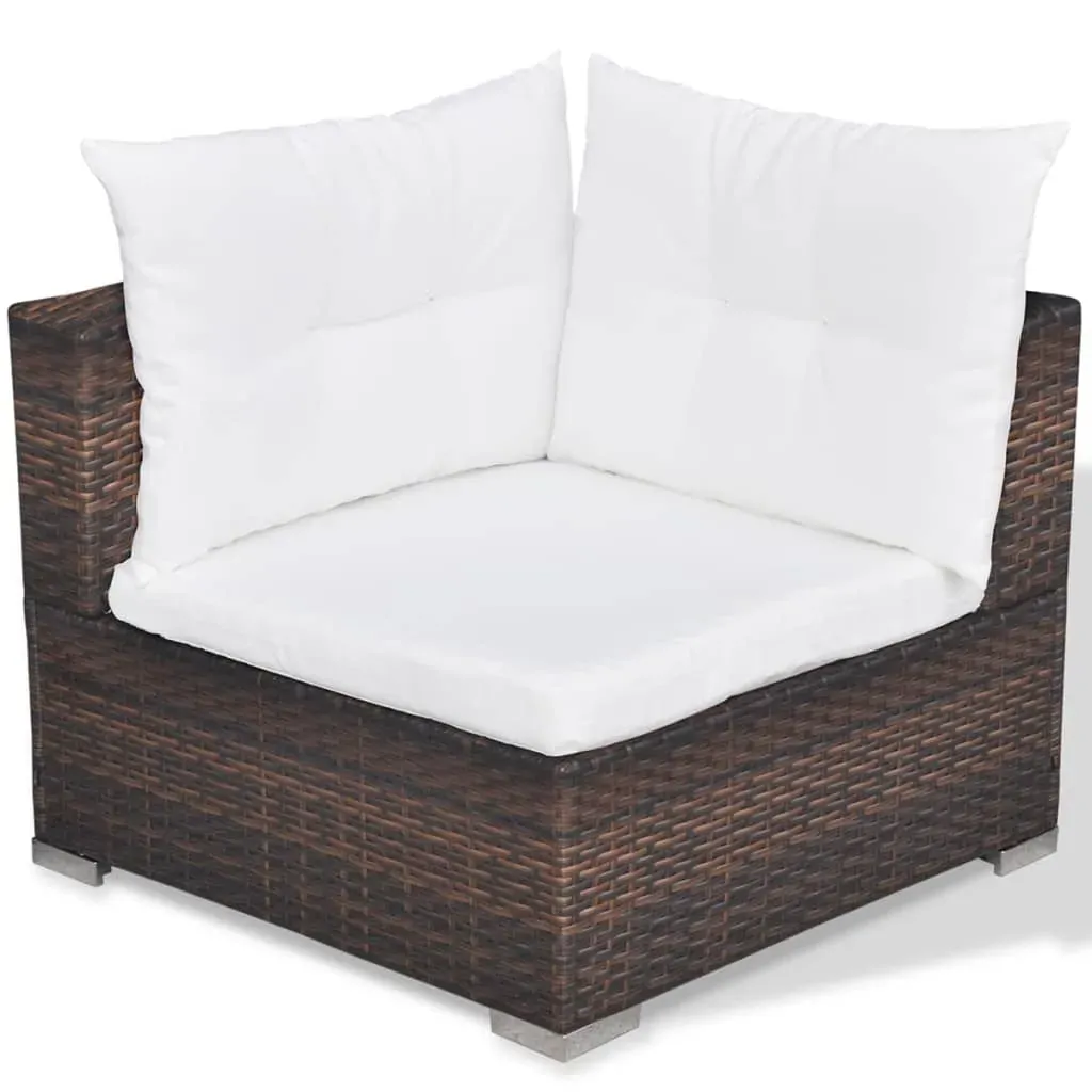 5 Piece Garden Lounge Set with Cushions Poly Rattan Price