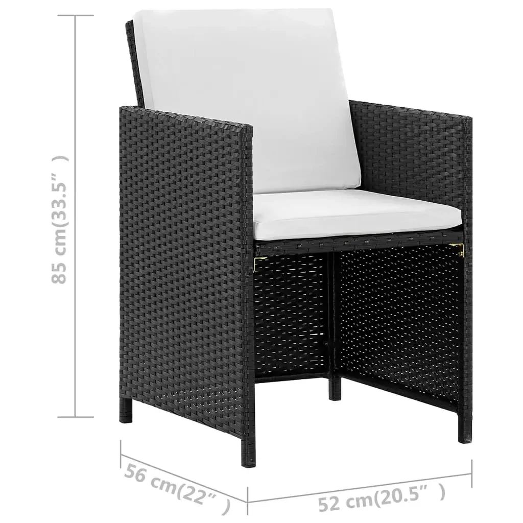 9 Piece Outdoor Dining Set with Cushions Poly Rattan Price