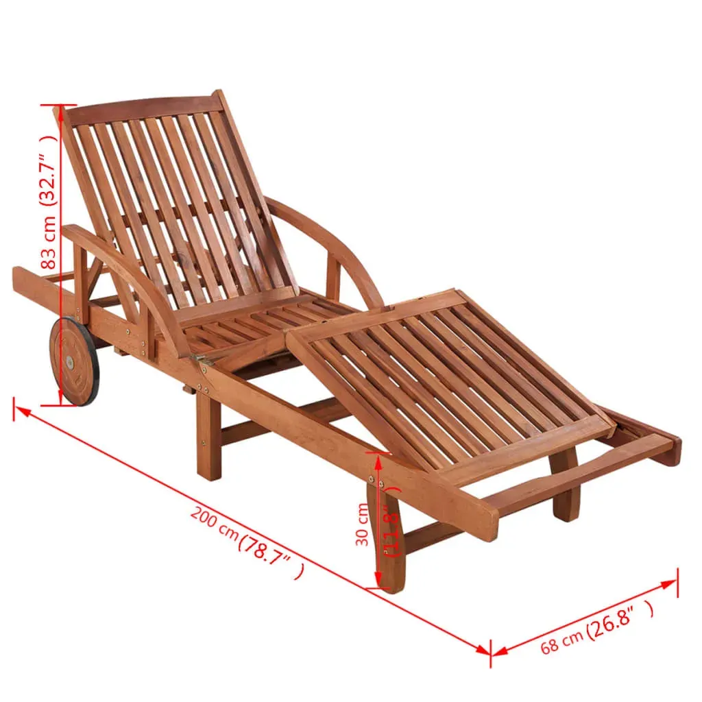 Sun Lounger with Cushion Solid Acacia Wood Price