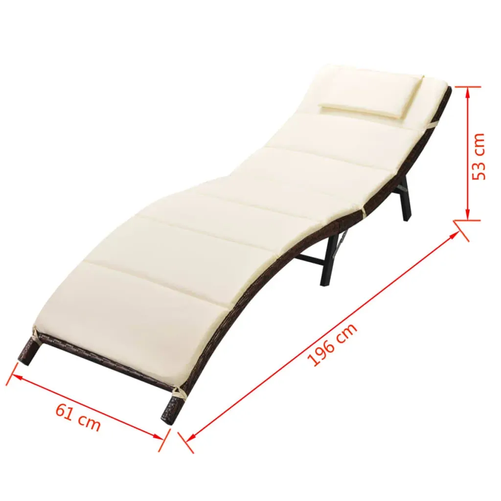 Folding Sun Loungers 2 pcs with Table Poly Rattan Price