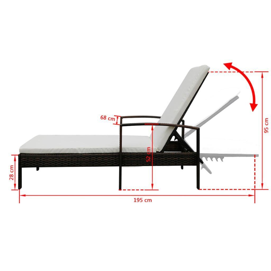 Sun Lounger with Cushion Poly Rattan Price