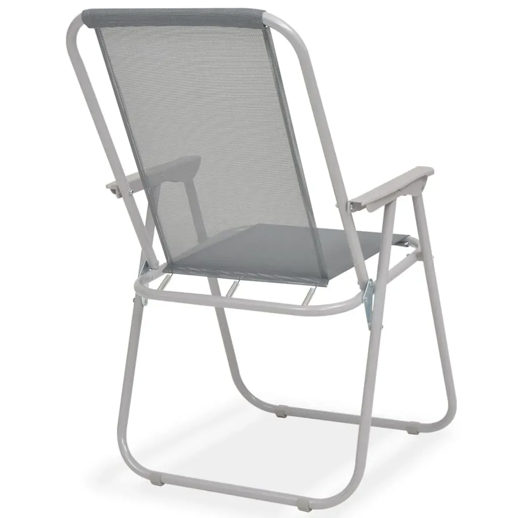 Outdoor Dining Set Steel and Textilene Grey Price