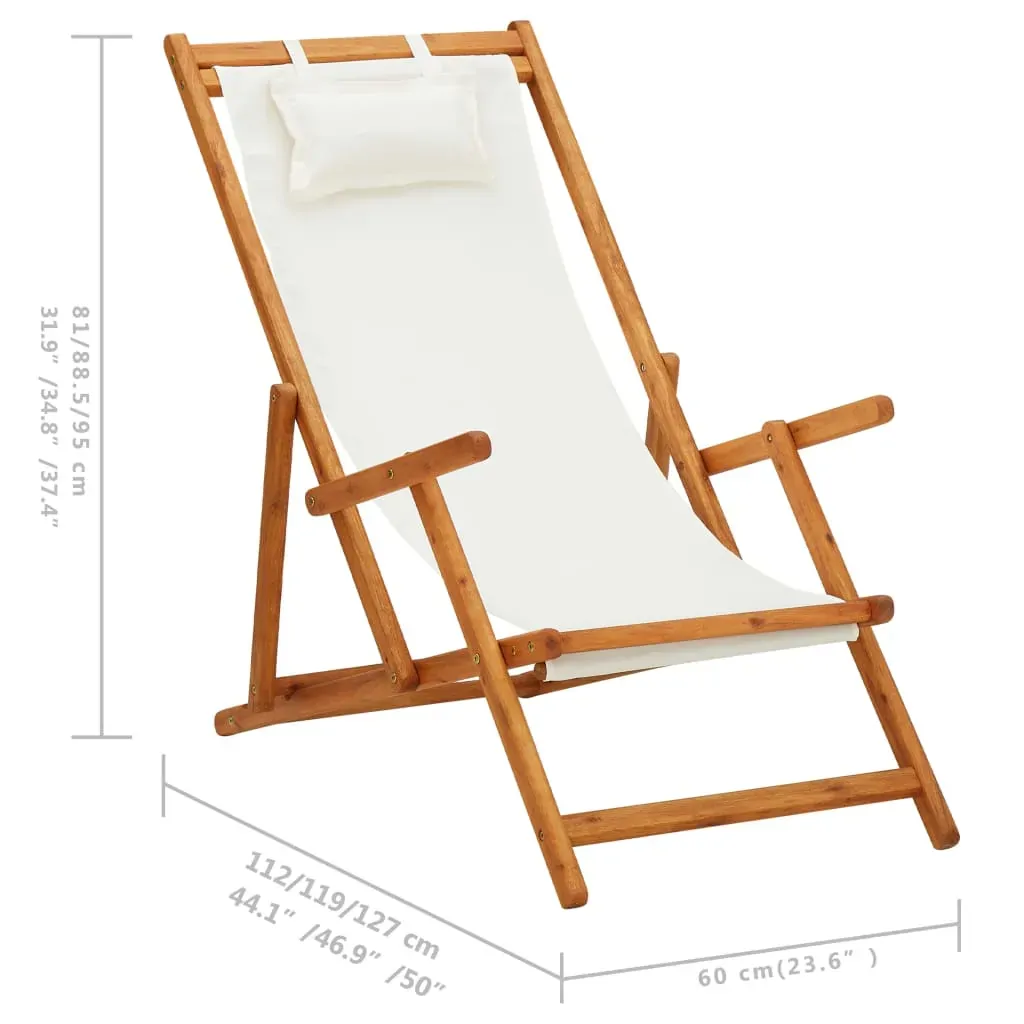 Folding Beach Chair Fabric and Wooden Frame Red Price
