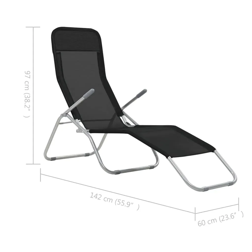 Folding Sun Loungers 2 pcs Textilene Price