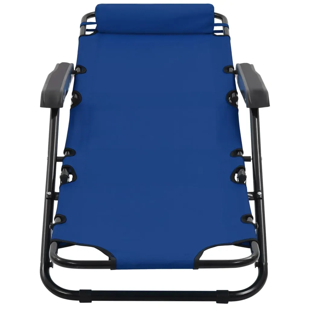 Folding Sun Loungers 2 pcs with Footrests Steel Price