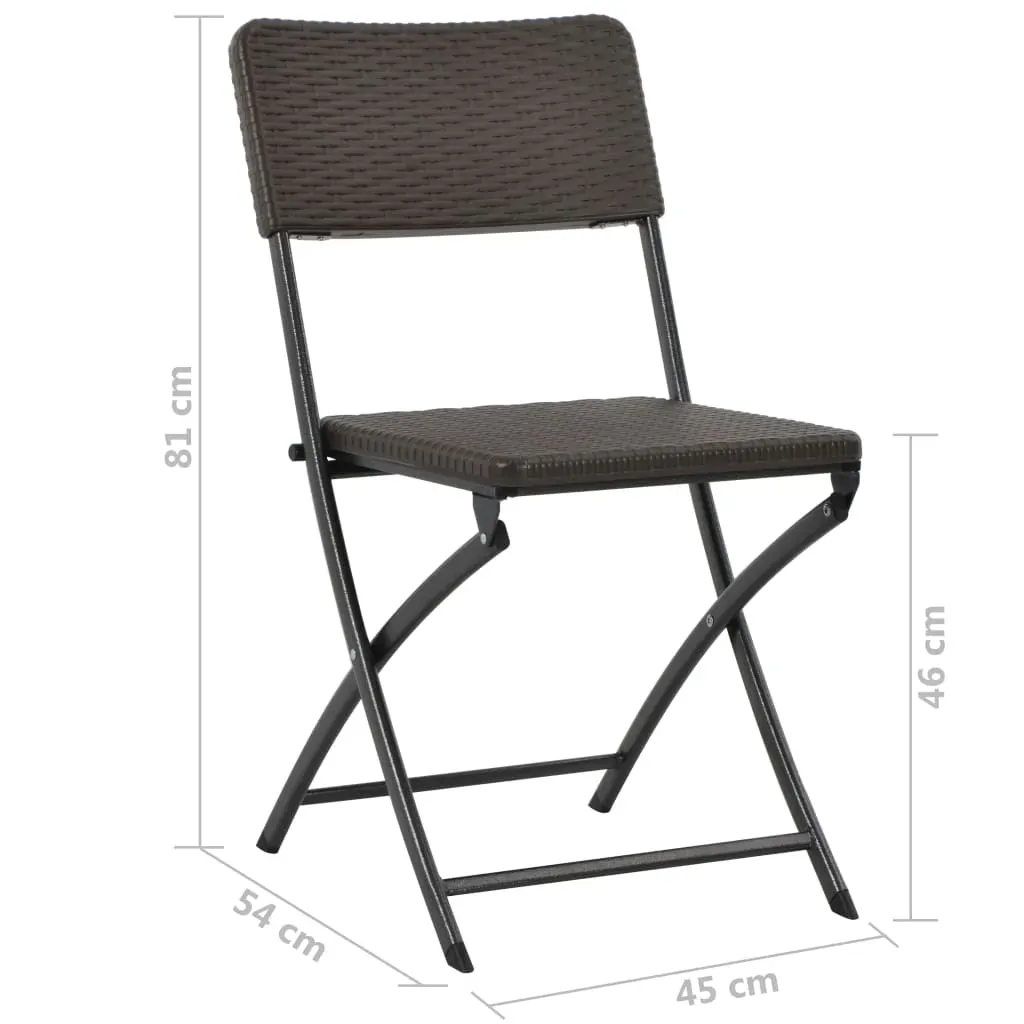 Folding Garden Chairs HDPE and Steel Brown Price