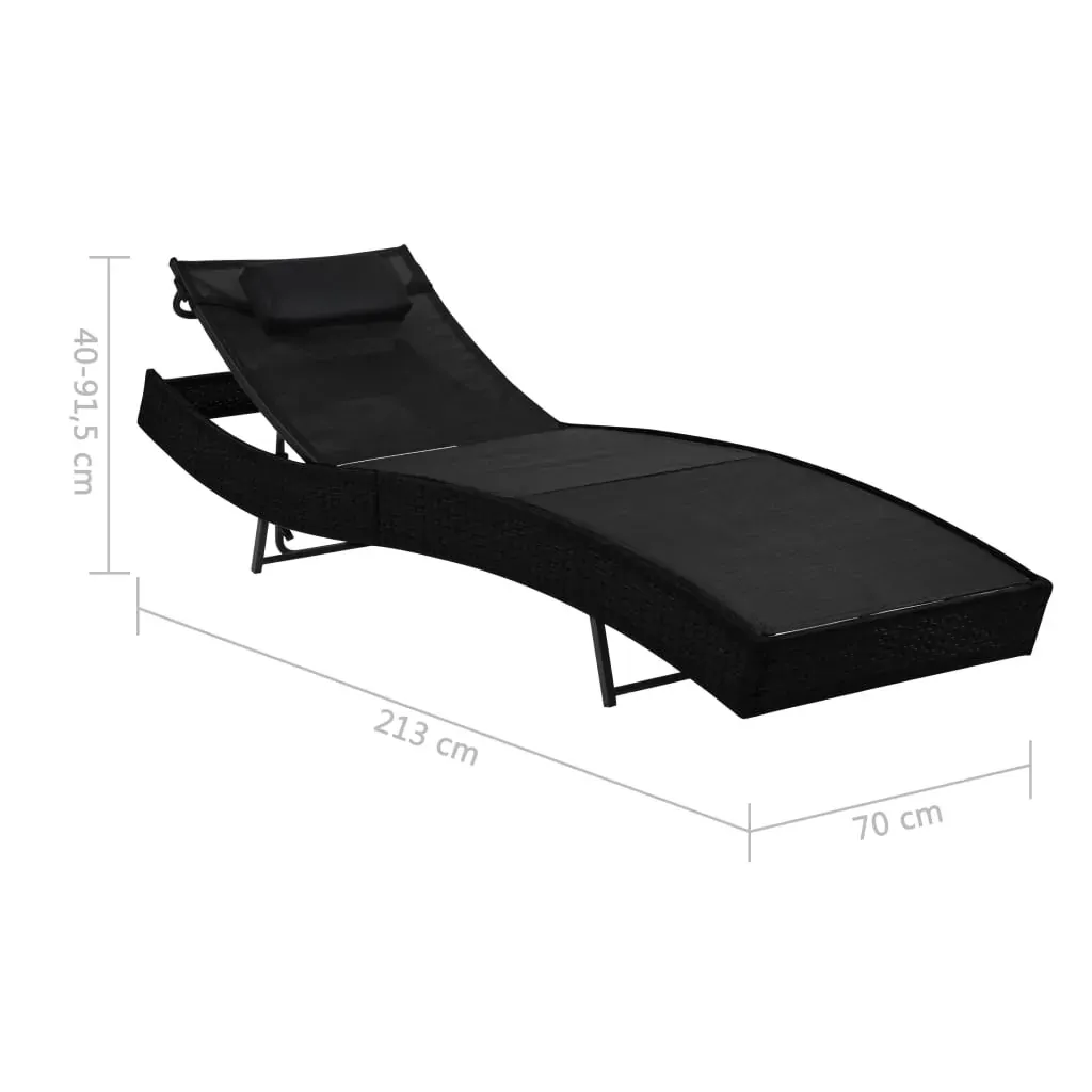 Sun Loungers 2 pcs with Table Poly Rattan and Textilene Price