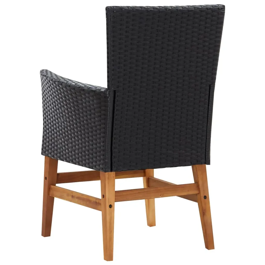 Outdoor Dining Set Poly Rattan and Acacia Wood Price