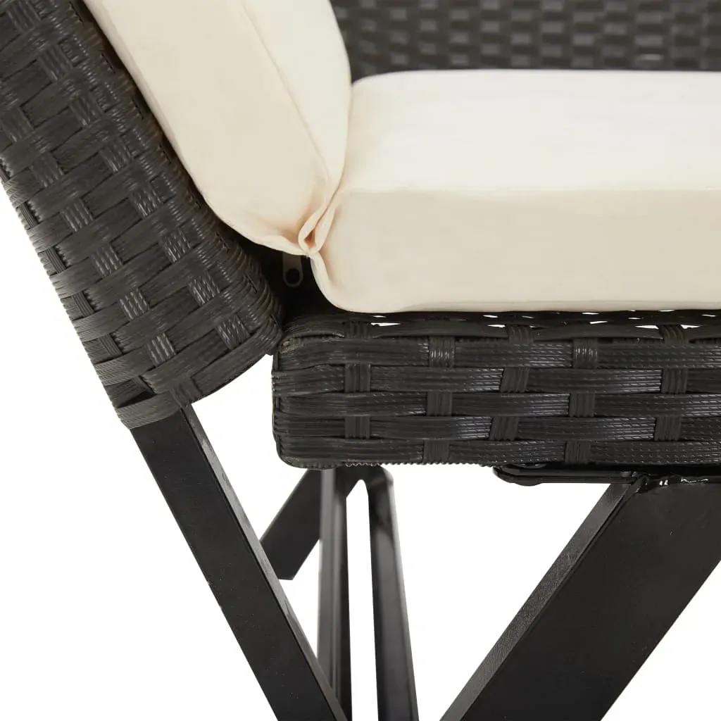 Garden Bench with Cushions 176 cm Poly Rattan Price