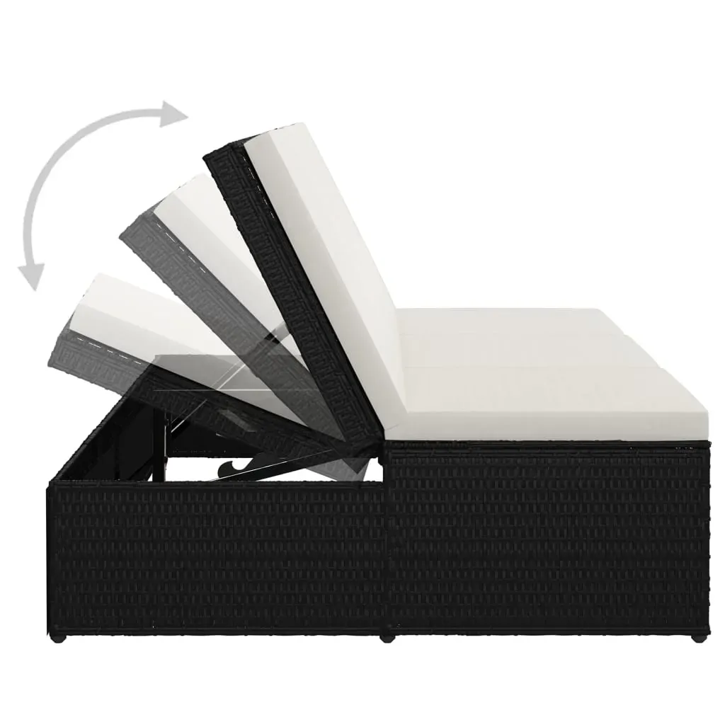 Convertible Sun Bed with Cushion Poly Rattan Price