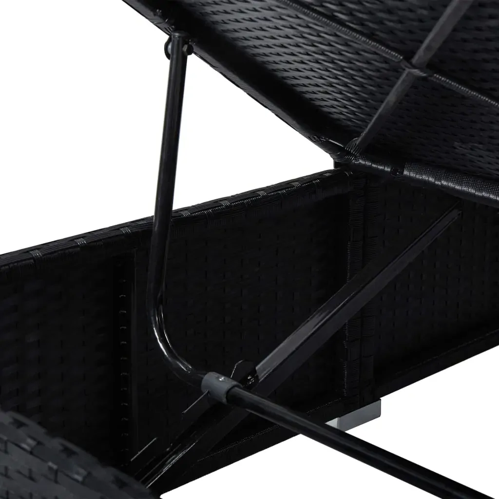 Sun Lounger with Canopy and Cushion Poly Rattan Price