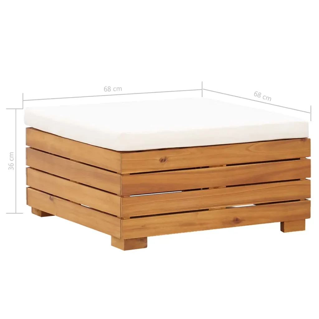 Sectional Footrest 1 pc with Cushion Solid Acacia Wood Price