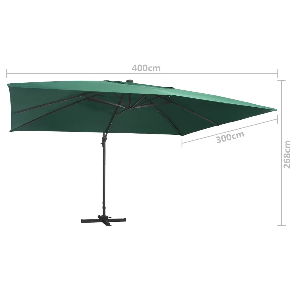Cantilever Umbrella with LED Lights and Aluminium Pole 400x300 cm Price